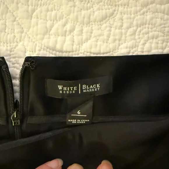 White House Black Market Black Tiered Pencil Skirt - Picture 2 of 3